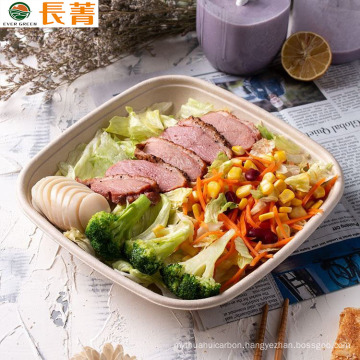 Sugarcane bagasse bamboo square disposable food container